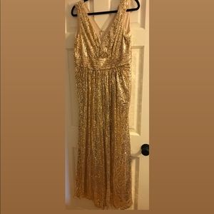 Gold sequin floor length Dress